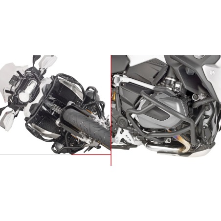 Paramotore tubolare GIVI TN5128 nero BMW R 1250 GS/R/RS in acciaio