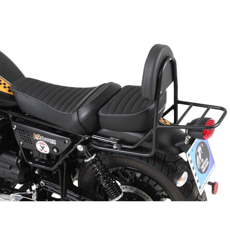 Hepco Becker 611559 00 01 Sissybar con portapacchi nero per Moto Guzzi V9 Bobber/Special Edition dal 2021 al 2025 sella lunga
