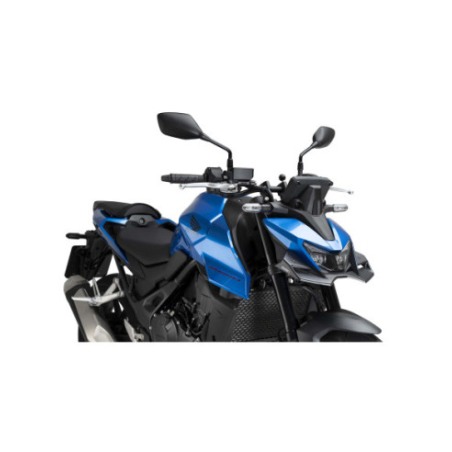 Puig Racing 22427 Spoiler Anteriore Downforce Per Honda Cb750 Hornet Dal 2025 Carbon Look, Nero Opaco O Nero