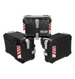 LOBOO PIKE TRACKER Tris valigie alluminio nere laterali e bauletto