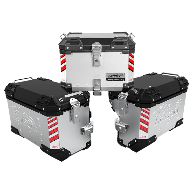 LOBOO PIKE TRACKER Valigie 45L alluminio grigio Laterali e bauletto