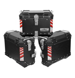 LOBOO Tris valigie alluminio nero 35+35+45L serie Pike Tracker