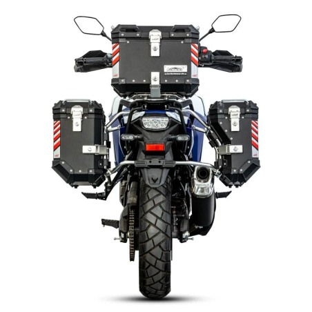 LOBOO Tris valigie in alluminio nero: 35L SX 30L DX e 36L Bauletto