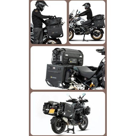 LOBOO Wanderer borse laterali impermeabili 40+40L simmetriche