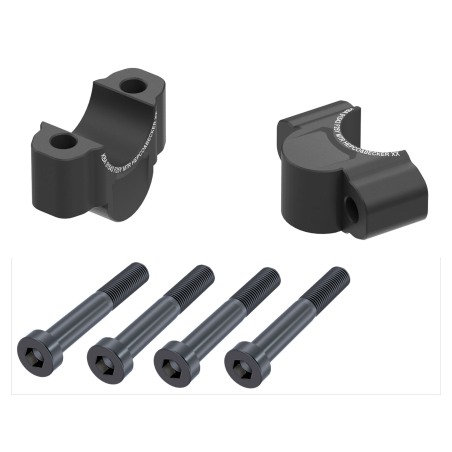 Hepco Becker 42354583 25 01 Rialzo manubrio per Yamaha Ténéré 700 Rally dal 2025, 25mm alto - Nero