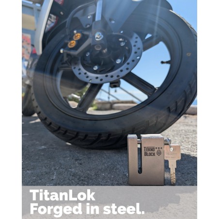 TeknoBlock TKBMB-80 Antifurto Bloccaruota Posteriore Blindato Per Moto
