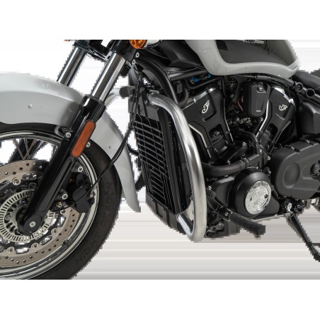 Hepco Becker 5027694 00 02 Barra di protezione motore cromata per Indian Scout Sixty Bobber dal 2025 per sistema poggiapiedi ava