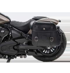 Hepco Becker 6277697 00 01 Set: Portaborse tubolare Cutout con borse in pelle Rugged nere per Indian Scout Bobber dal 2025