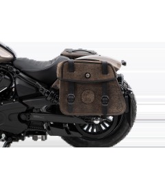 Hepco Becker 6277697 00 08 Set: Portaborse tubolare Cutout con borse in pelle Rugged marroni per Indian Scout Bobber dal 2025