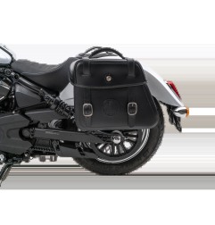 Hepco Becker 6277698 00 01 Set: Supporto tubolare Cutout con borse in pelle Rugged nere per Indian Scout Classic dal 2025