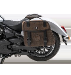 Hepco Becker 6277698 00 08 Set portaborse tubolare Cutout con borse in pelle Rugged marroni per Indian Scout Classic dal 2025