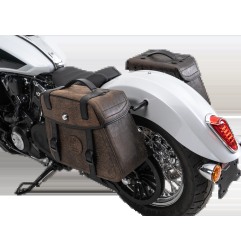 Hepco Becker 6277698 00 08 Set portaborse tubolare Cutout con borse in pelle Rugged marroni per Indian Scout Classic dal 2025