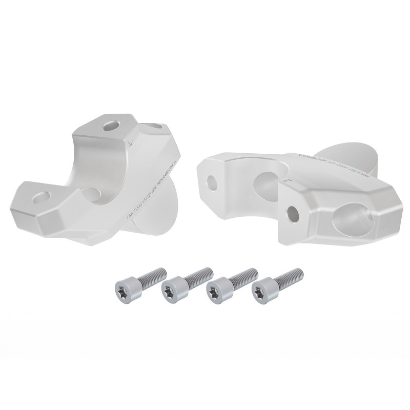 Hepco Becker 42456549 00 09 Rialzo manubrio con offset 32 mm alto, 21 mm indietro, argento per BMW R 1300 R dal 2025