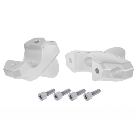 Hepco Becker 42456549 00 09 Rialzo manubrio con offset 32 mm alto, 21 mm indietro, argento per BMW R 1300 R dal 2025