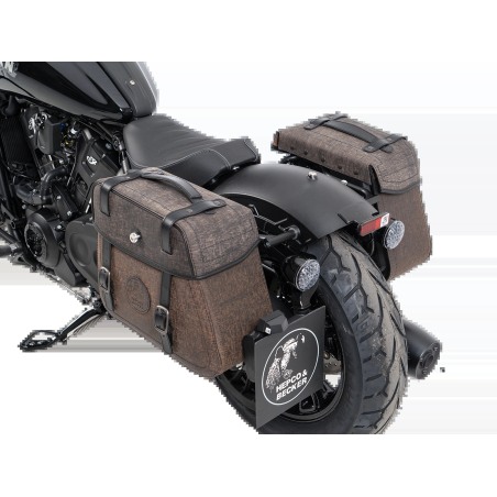 Hepco Becker 6277696 00 08 Set portaborse tubolare con borse in pelle robusta marroni per Indian Sport Scout Sixty dal 2026