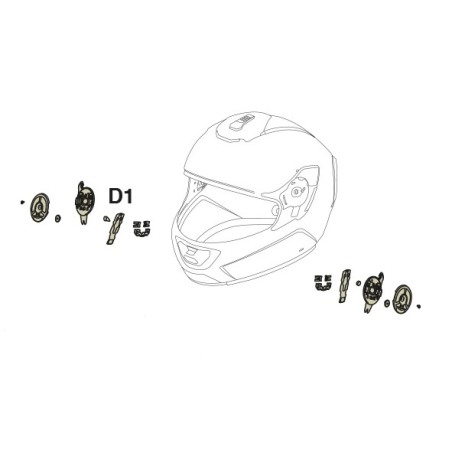 Coppia di meccanismi visiera casco integrale X-Lite X-903/Ultra Nolan