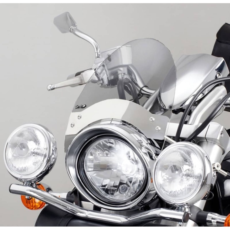 Puig Racing 0444 Cupolino Custom Roadster Metacrilato 3 Mm, 290x260 Mm, Fissaggio Sulle Forcelle Anteriori, Omologato Tüv
