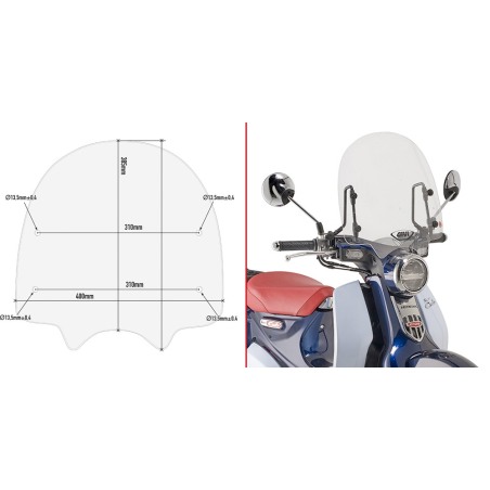 Givi A1168A attacchi per parabrezza 1168A specifico per Honda SUPER CUB C125