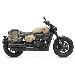 Bags & Bike Borse laterali SAHARA verde per Benelli Leoncino Bobber 400