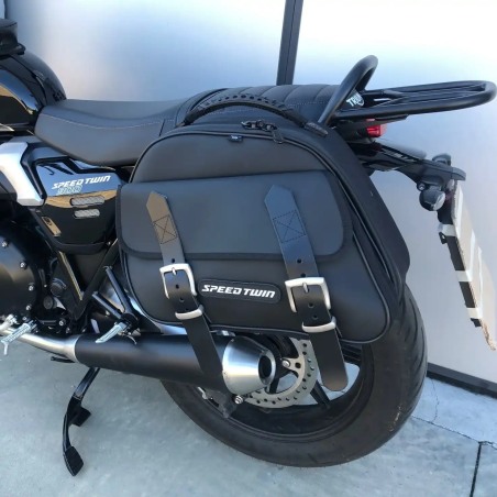 Bags & Bike Borse EXPLORER nere per Triumph Speed Twin 900 con portapacchi
