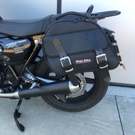 Bags & Bike Borse EXPLORER nere per Triumph Speed Twin 900 con portapacchi