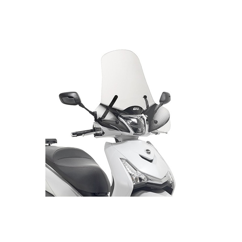 Givi 7057A Parabrezza alto trasparente per Piaggio Medley, SYM HD300 / Symphony e Kymco People 300 dal 2019