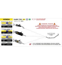 Arrow 71798MI collettore Racing Honda X-ADV 750 dal 2025