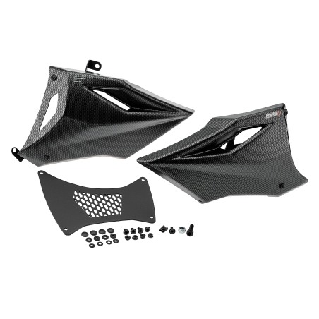 Puig Racing 22415 Puntale Per Yamaha Mt-07, Tracer 7, Tracer 7 Gt Carbon Look, Nero Opaco, Nero Lucido