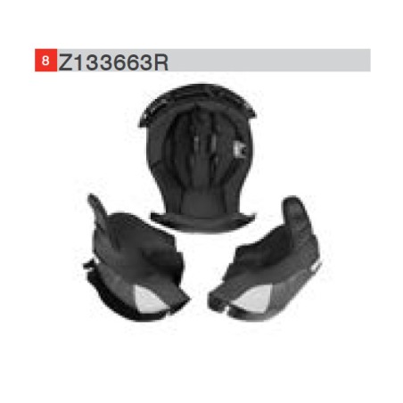 Interno completo grigio per casco modulare ribaltabile Givi X30