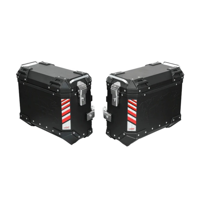 Loboo Coppia valigie laterali alluminio nero 45R+45L