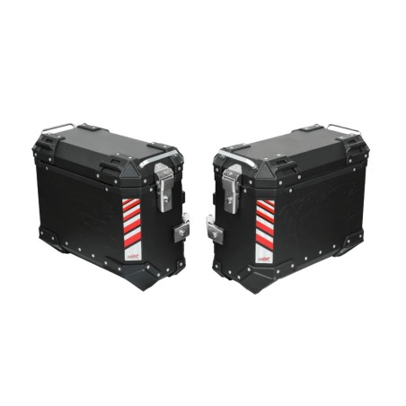 Loboo Coppia valigie laterali alluminio nero 45R+45L