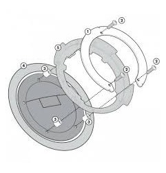 Kappa BF44K Flangia di aggancio borse TANKLOCK per Honda CB 500 X (2019-)