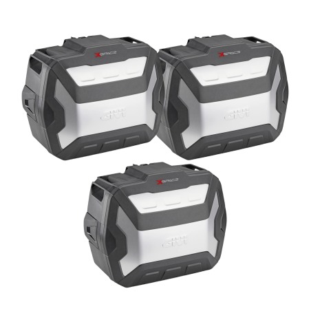 Givi Xspace tris valigie espandibili Monokey alluminio con serrature SLR103