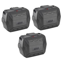 Givi Xspace tris valigie espandibili nere Monokey con serratura SLR103