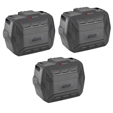 Givi Xspace tris valigie espandibili nere Monokey con serratura SLR103