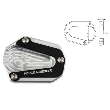 Hepco e Becker 42117644 00 91 Piastra Cavalletto Argento E Nero Per Triumph Tiger 900 Rally/pro Dal 2021 Al 2023