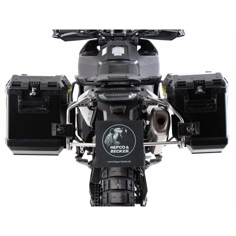 Hepco e Becker 6517634 00 22 01 40 Portavaligie Laterale Xplorer Acciaio Inox E Nero Per Husqvarna Norden 901 / Expedition Dal 2