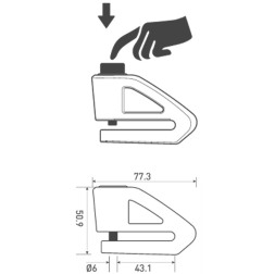 Kappa K’LOCK01 bloccadisco moto push to lock perno 6 mm