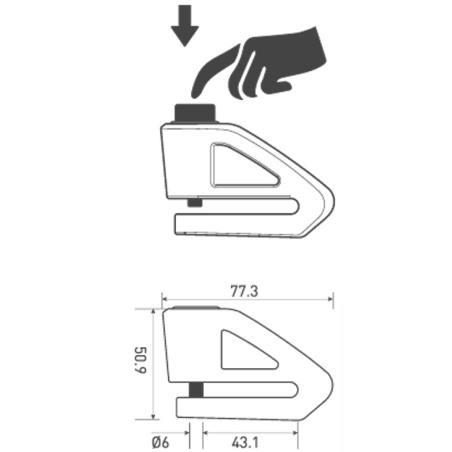 Kappa K’LOCK01 bloccadisco moto push to lock perno 6 mm