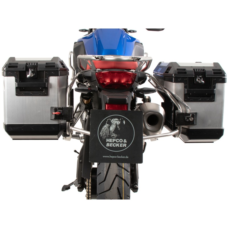 Hepco e Becker 6516537 00 22 00 40 Set Portavaligie Laterale Con Valigie Xplorer Argento Per Bmw F 800 Gs Dal 2024