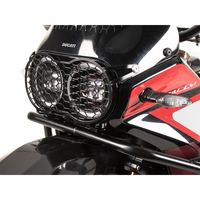 Hepco e Becker Griglia Di Protezione Faro Nera Per Ducati Desertx Rally Dal 2024