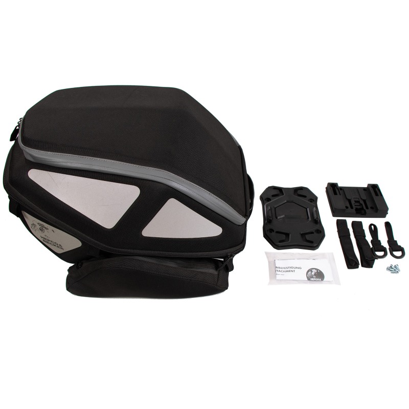 Hepco e Becker 640823 00 01 Borsa Posteriore Royster Nera 17-19 L Con Seatpad Basic E Sgancio Rapido