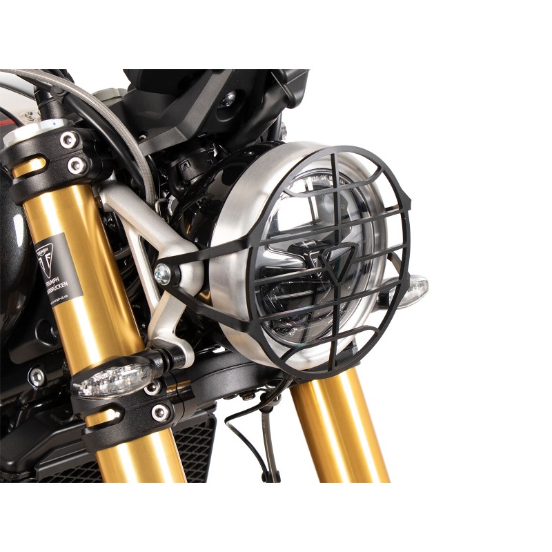 Hepco e Becker Griglia Di Protezione Faro Nera Per Triumph Scrambler 1200 Xe Dal 2024