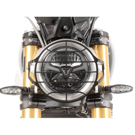 Hepco e Becker Griglia Di Protezione Faro Nera Per Triumph Scrambler 1200 Xe Dal 2024