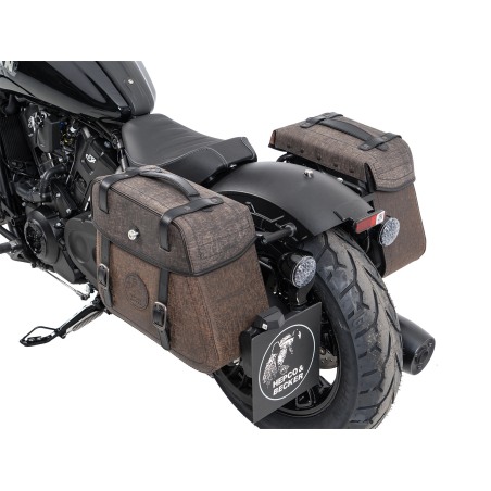 Hepco Becker 6277700 00 08 Set portaborse tubolare Cutout incl. borse in pelle Rugged marroni per Indian 101 Scout dal 2025