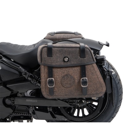 Hepco Becker 6277699 00 08 Set portaborse tubolare Cutout con borse in pelle Rugged marroni per Indian Sport Scout dal 2025