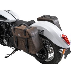 Hepco Becker 6277698 00 08 Set portaborse tubolare Cutout con borse in pelle Rugged marroni per Indian Scout Classic dal 2025