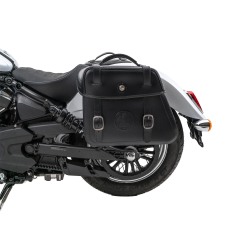 Hepco Becker 6277698 00 01 Set: Supporto tubolare Cutout con borse in pelle Rugged nere per Indian Scout Classic dal 2025