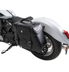 Hepco Becker 6277698 00 01 Set: Supporto tubolare Cutout con borse in pelle Rugged nere per Indian Scout Classic dal 2025