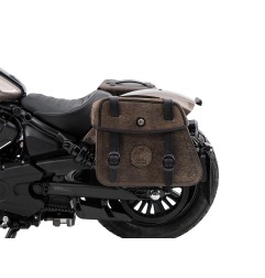 Hepco Becker 6277697 00 08 Set: Portaborse tubolare Cutout con borse in pelle Rugged marroni per Indian Scout Bobber dal 2025